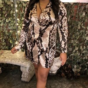 Snakeskin Blazer Dress